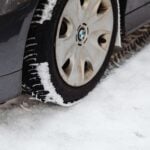 Pneu hiver sur route enneigée